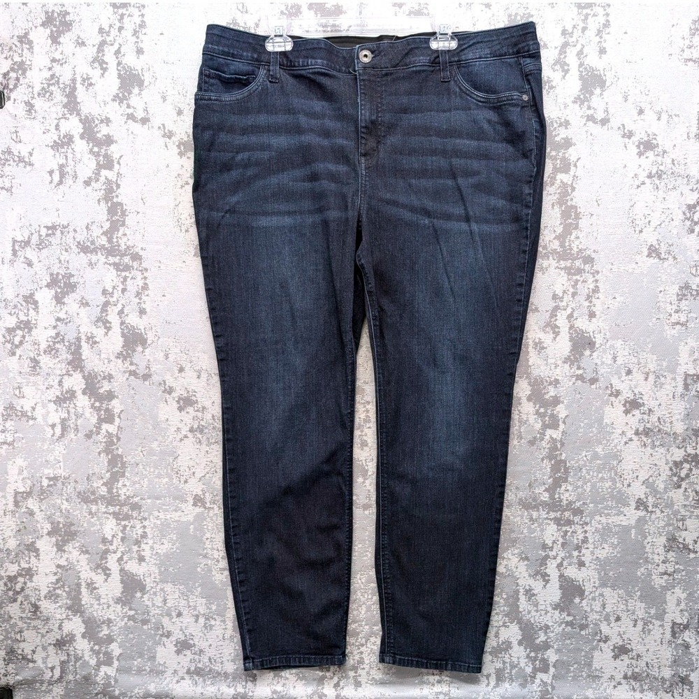 Liz Claiborne Woman‎ Classic Skinny Jeans 22W Dark Wash Blue Stretch